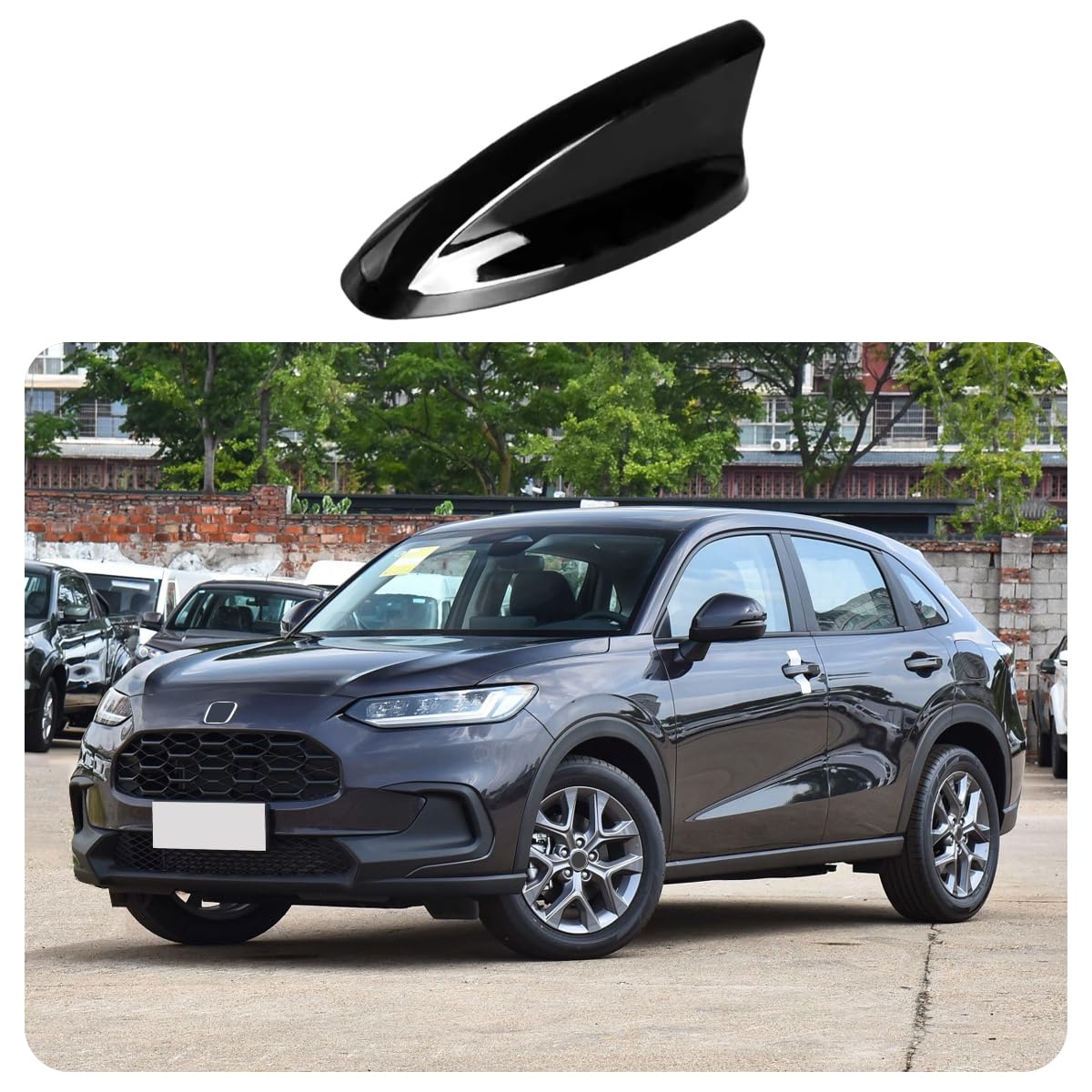 KELEIMAI Car Accessories Fit for Honda New HR-V HRV 2023 2024 2025 2026 Shark fins Antenna Cover Trim (Glossy Black) 1PC ABS