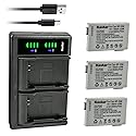 Kastar 3-Pack Battery and LTD2 USB Charger Replacement for Canon BP-208 BP208 BP-208DG Battery, Canon DC10, DC19, DC20, DC21, DC22, DC40, DC50, DC51