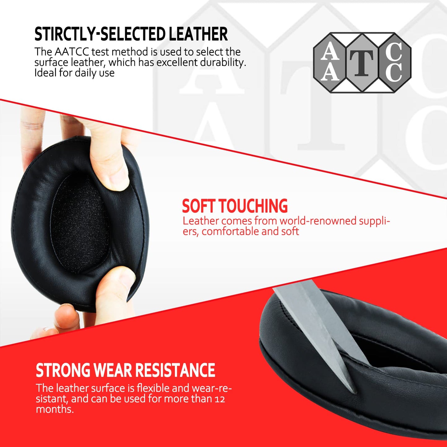 Krone Kalpasmos Replacement Earpads for HyperX Cloud 2, Hyper X Cloud Parts for HyperX ALPHA/1/2/WIRELESS/ALPHA S/CORE/Stinger/Flight/Mix, Soft