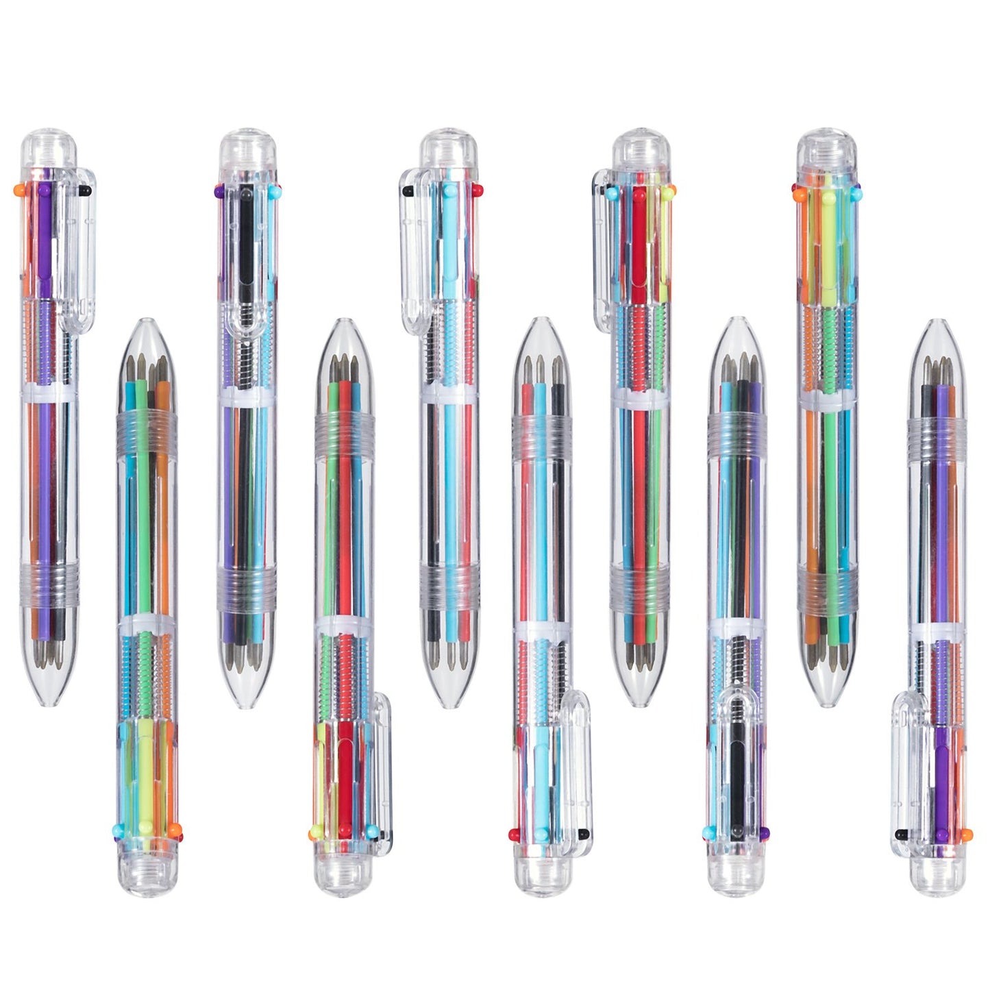 favide 22 Pack 0.5mm 6-in-1 Multicolor Ballpoint Pen,6-Color Retractable Ballpoint Pens for Office School Supplies Students Children Gift,Kids Party