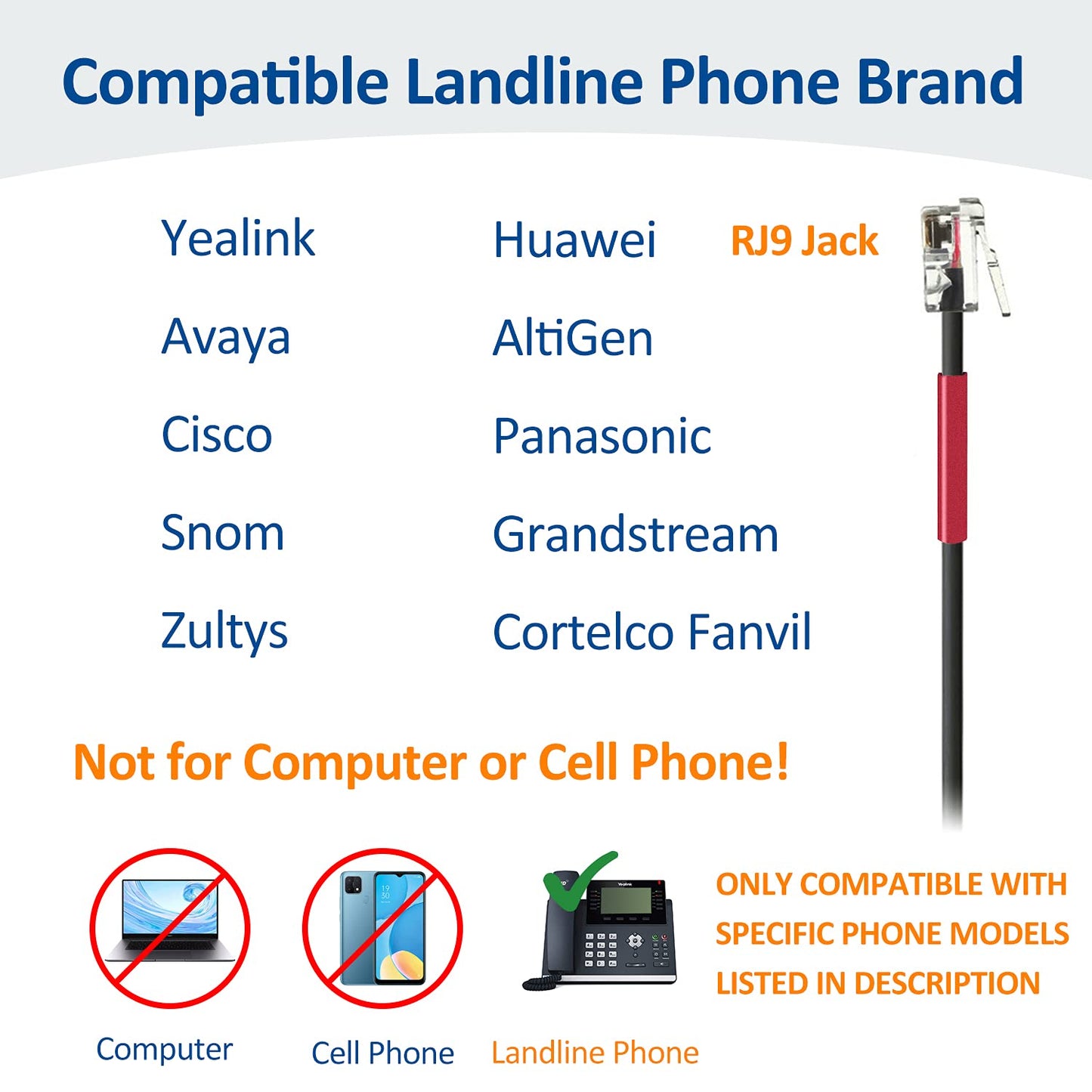Wantek RJ9 Telephone Headset Dual with Noise Cancelling Mic, Quick Disconnect, Work for Yealink T42G T46G T48G T21P T41P Avaya 1608 9608 9611G 9650