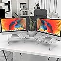 Vray Designs LLC - Dual Monitor Stand - Clear Acrylic Dual Computer Monitor Stand - Ergonomic Monitor Stand for Desk - Made in USA