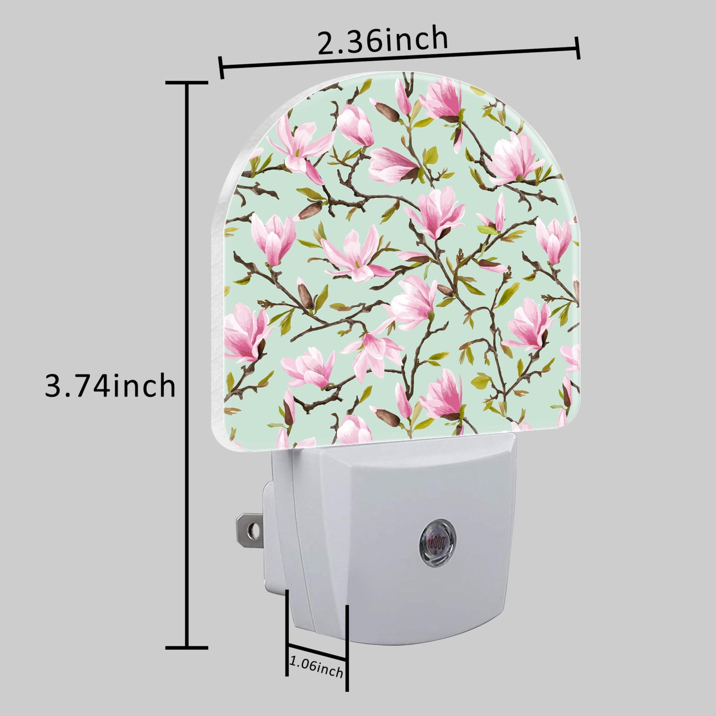 Uiaoiais Plug in Night Lights Magnolia Flowers and Leaves Nightlight Plug Into Wall Dusk to Dawn Sensor LED Night Light for Kid Girls Boys Room Decor