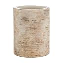 Mikasa Birch Look Wax LED Flameless Pillar Candle, Centerpiece, Wedding Decor, Holiday Decorating