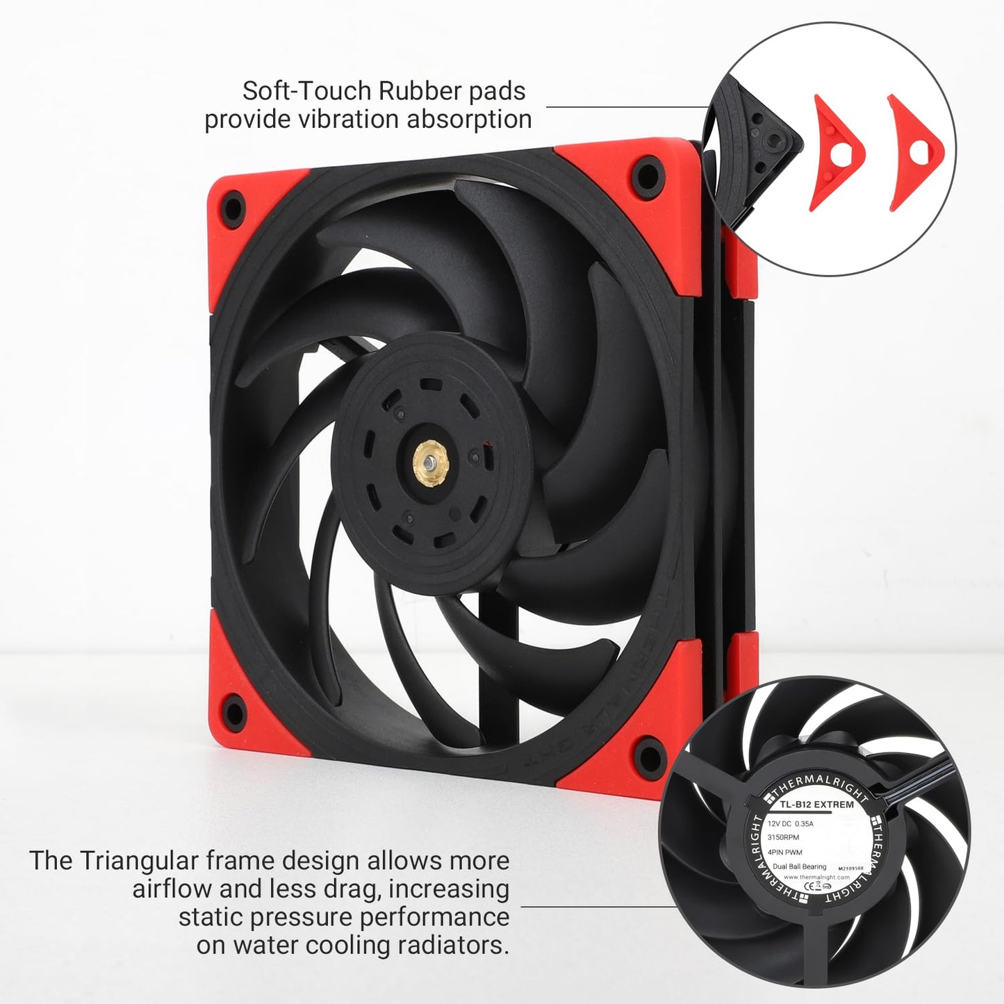 Thermalright TL-B12 Extrem CPU Fan Cooler,Industrial Grade Fans,with High Speed 3150RPM,120mm Cooling PWM Fan,Three-time Dynamic Balance