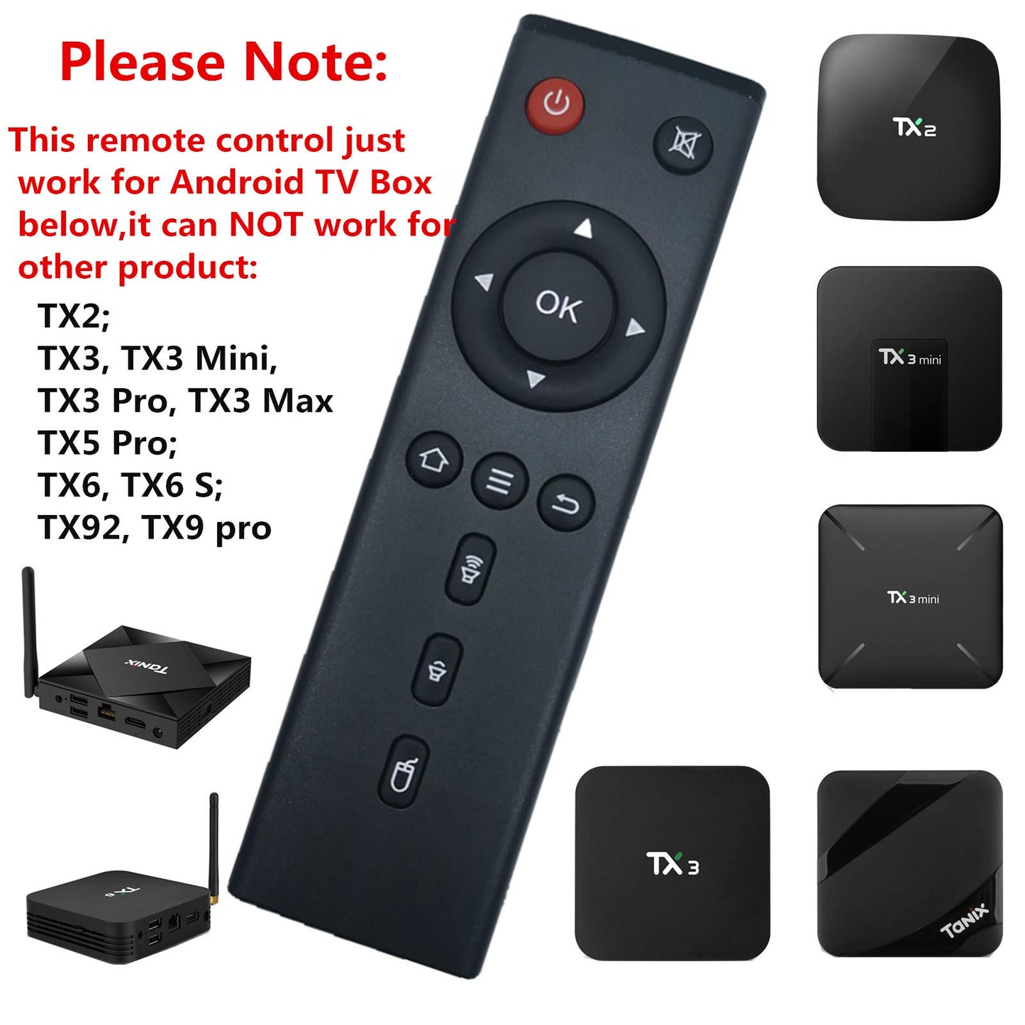 Original Replacement Remote Control for Android TV Box TX2, TX3, TX3 Mini, TX5 Pro, TX6, TX92