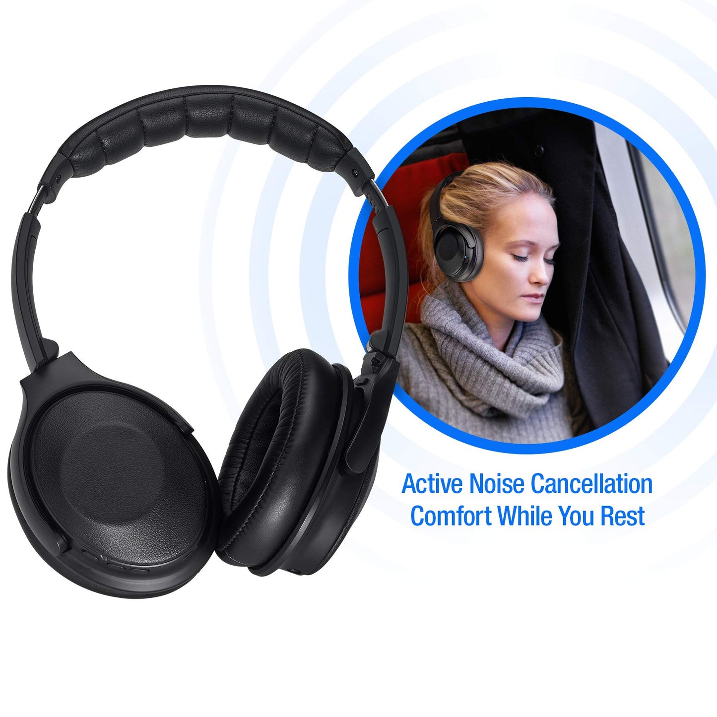 Rosewill Active Noise Cancelling Wireless Bluetooth Headphones, ANC Over Ear Wireless Headset Ideal for Travel, Rechargeable Long Lasting Battery…