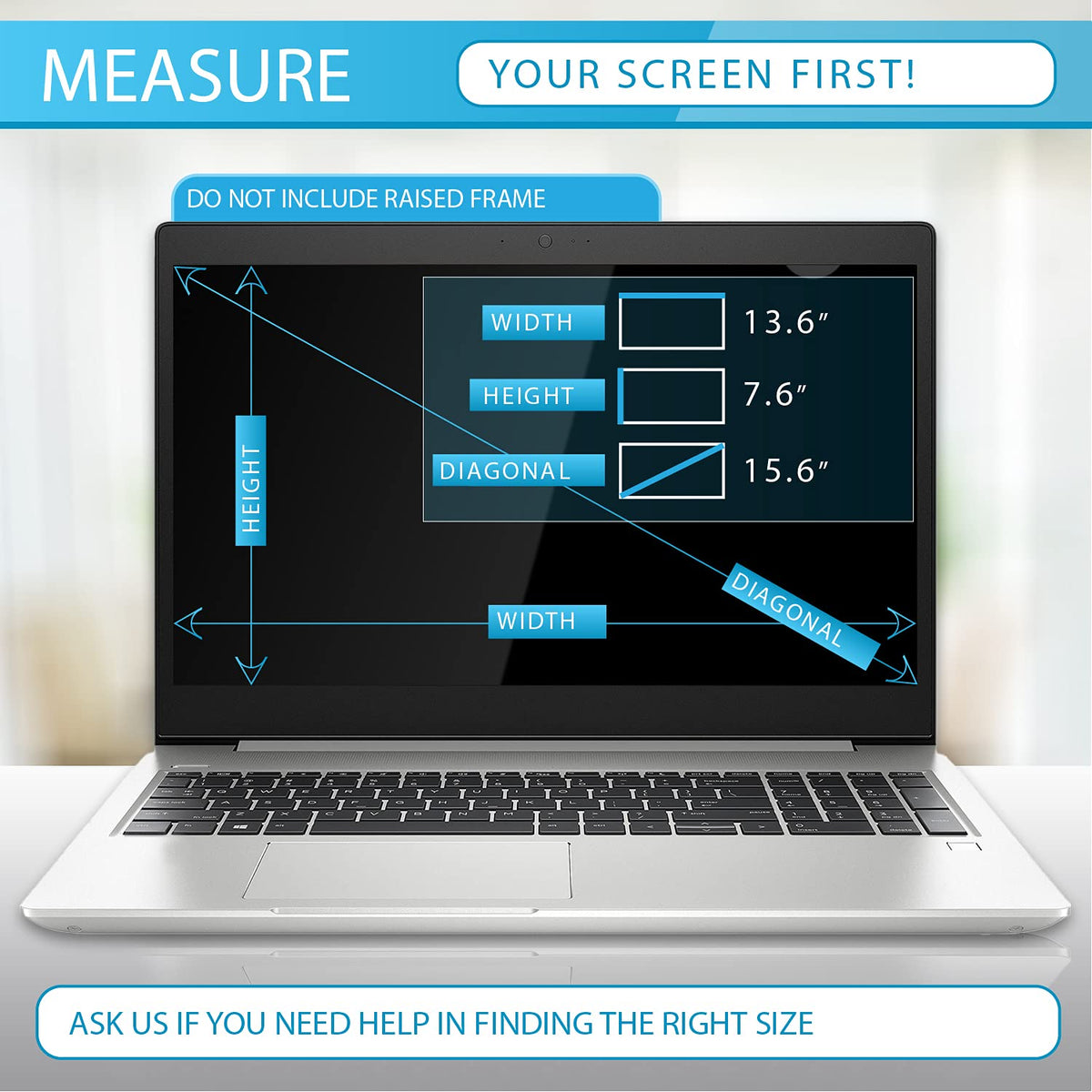 Premium Anti Blue Light and Anti Glare Screen Protector (3 Pack) for 15.6 Inches Laptop. Filter out Blue Light and relieve computer eye strain to help