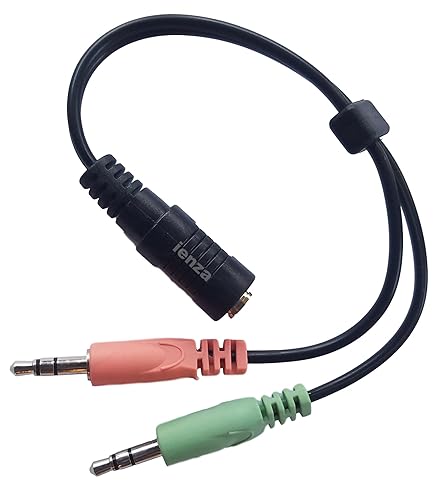 ienza USB External Stereo Sound Adapter (with Separate Mic/Headphone Jacks) to 3.5mm Female Adapter Cable : 2x3.5mm Male to 3.5mm Female