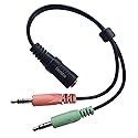 ienza USB External Stereo Sound Adapter (with Separate Mic/Headphone Jacks) to 3.5mm Female Adapter Cable : 2x3.5mm Male to 3.5mm Female