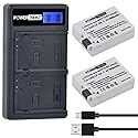 2-Pack LP-E8 Replacement Battery and LED USB Dual Charger for Canon EOS Rebel 550D, 600D, 650D, 700D, X4, X5, X6i, X7i, T3i, T2i, T4i, T5i