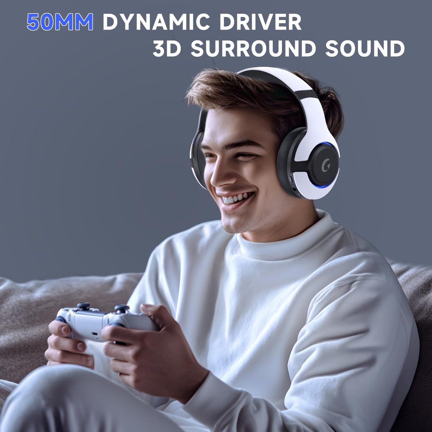 Gtheos Wireless Gaming Headset for ps5, ps4, Elden Ring, PC, Mac, Switch, Bluetooth 5.3 Gaming Headphones with Noise Canceling Microphone, 45H
