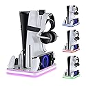 Stand and Cooling Station for PS5/PS5 Slim/PS5 Pro with RGB LED Controller Charging Dock Accessories, Charger for PlayStation 5 Controller and PS