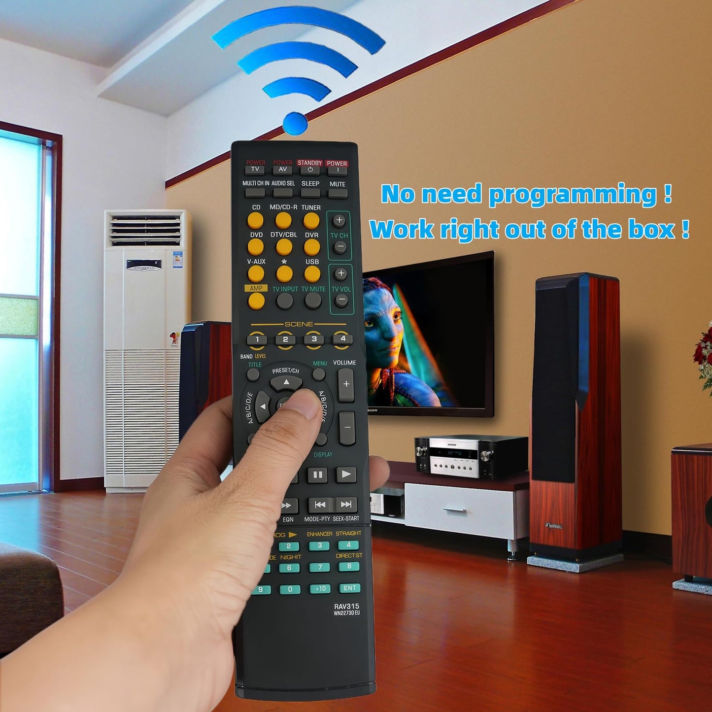 Universal Replacement Remote Controller Compatible for Yamaha AV Receiver RX-V620 RX-V640 RX-V650 RX-V663 RX-V757 RX-V1500 RX-V3800