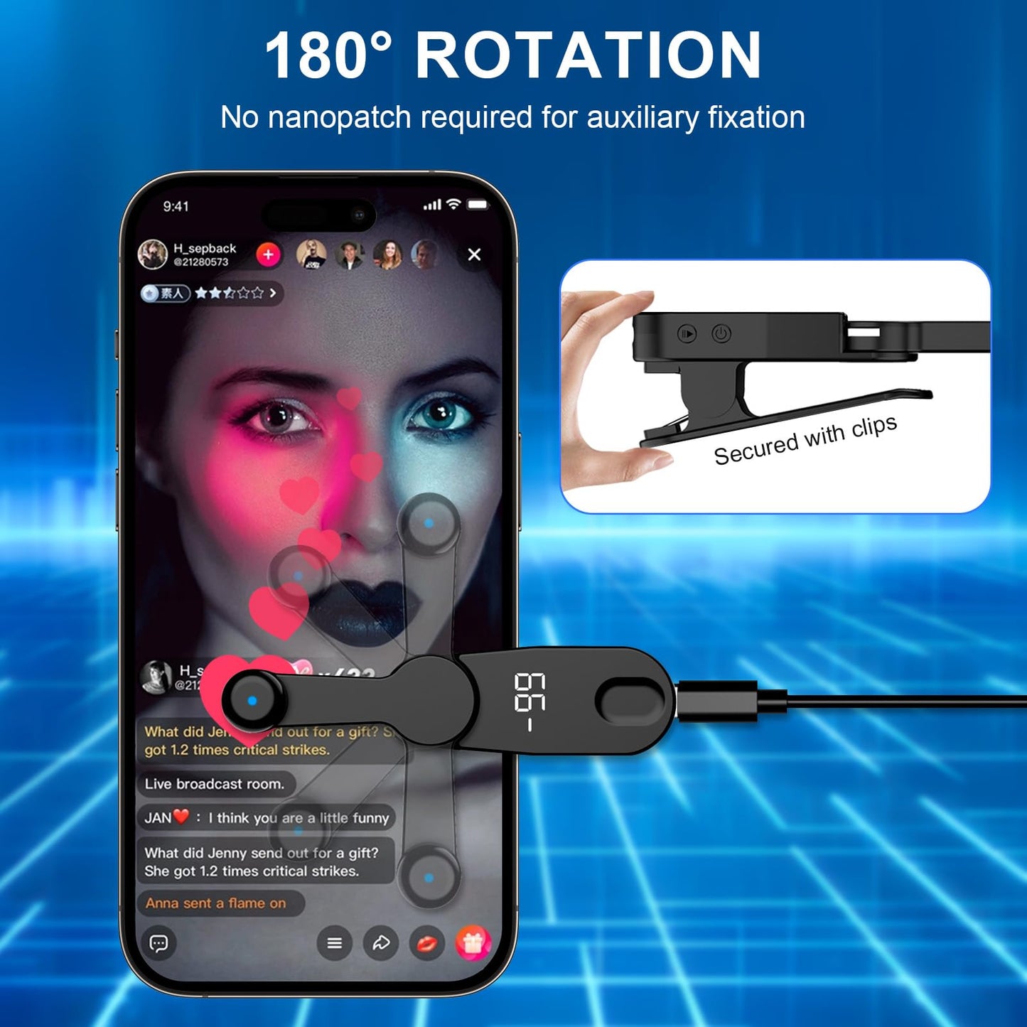 Auto Clicker Smart Tapper for iPhone iPad Android TikTok - Auto Touch Device with Adjustable Speed, Instant Clicker for Live Stream Likes, Social