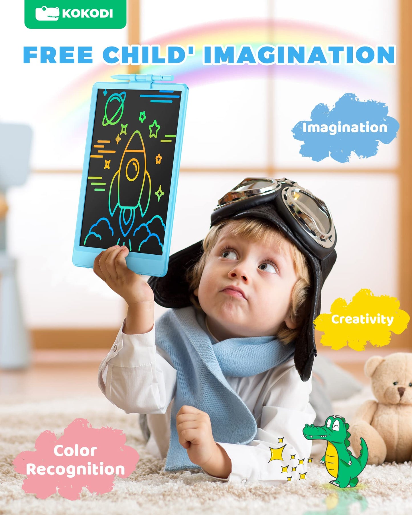 KOKODI LCD Writing Tablet, Gifts for 3 Years Old Boys and Girls,10 Inch Colorful Doodle Board Drawing Tablet, Erasable Reusable Electronic Drawing…