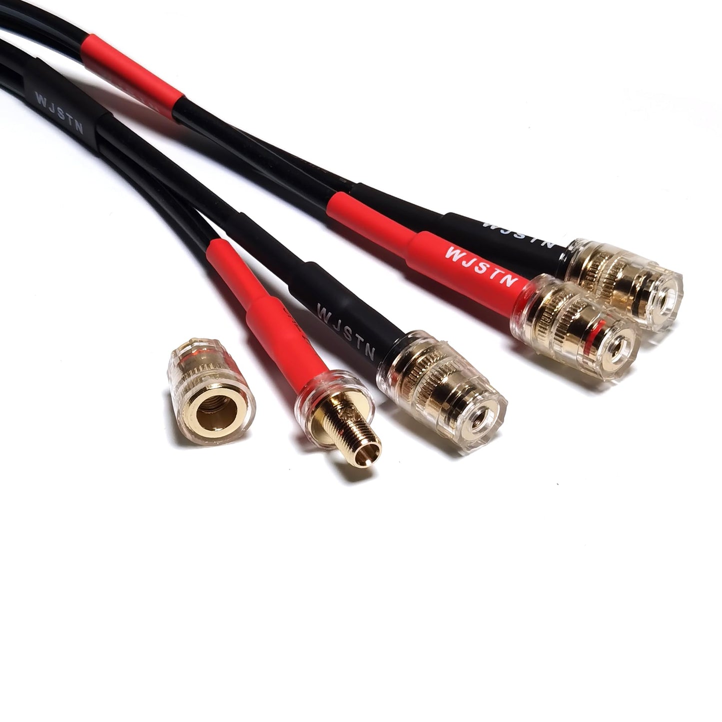 WJSTN Speaker Cable Extension with Right Angle Banana Plugs, 12 AWG, Banana Jack Connectors, Male to Female 4mm Banana Plugs Multifunctional Adapters