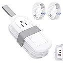 65W Built-in GaN Charger, 2.6ft Portable Power Strip with 2 USB-C 1 USB-A (20V,3.25A) Fast Charging and 2 outlets Upto 1500W, for Home,Travel,Office