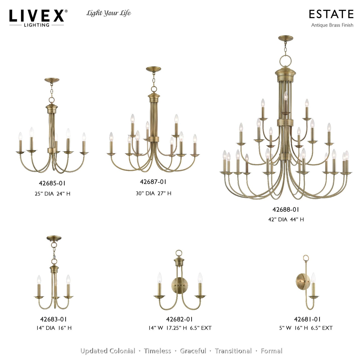 Livex Lighting 42681-01 1 Light Antique Brass Wall Sconce