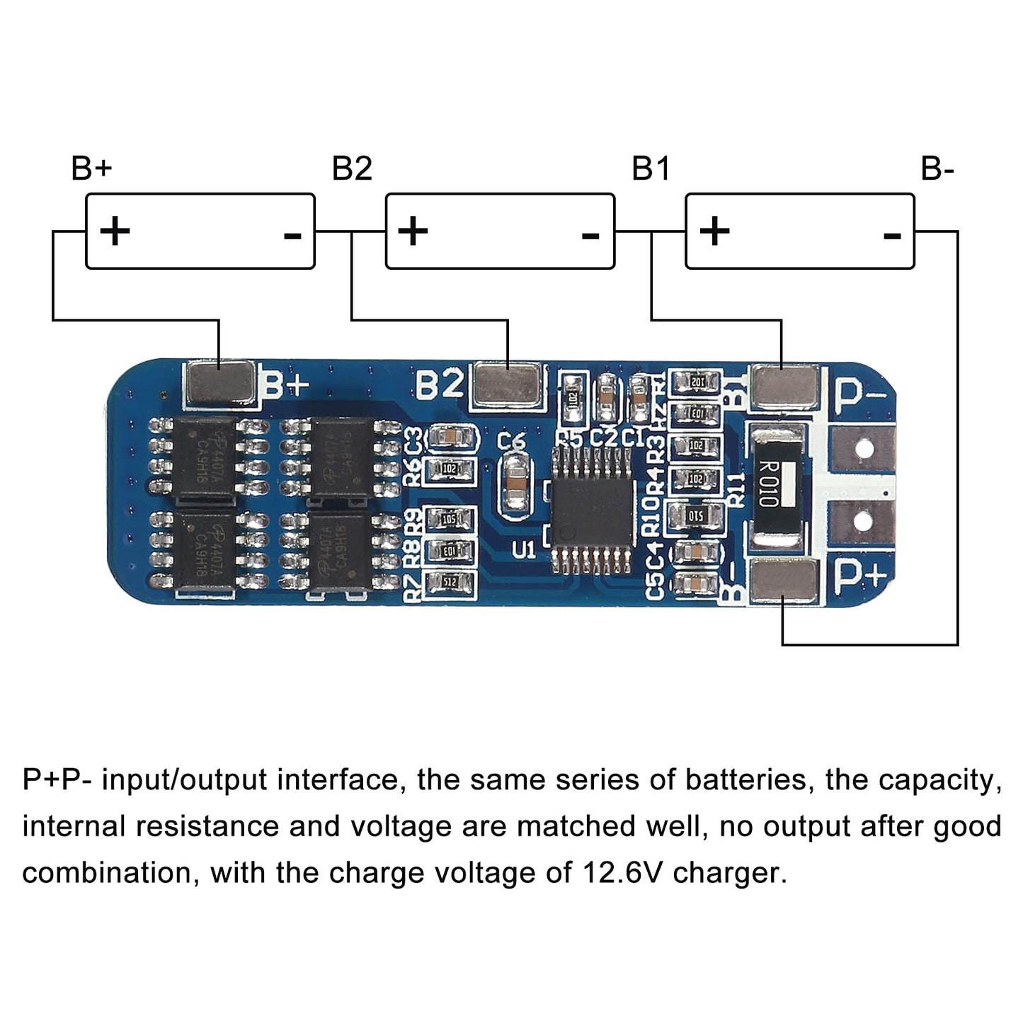 4Pcs 3S 12V 10A BMS Lithium Battery Protection Board Liion Charger Protection Module with Overcharge/Over-Discharge/Over-Current/Short Circuit…