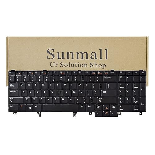 SUNMALL Replacement Keyboard Compatible with Dell Latitude E5520 E5520m E5530 E6520 E6530 E6540 Precision M4600 M4700 M6600 M6700 Laptop US Layout