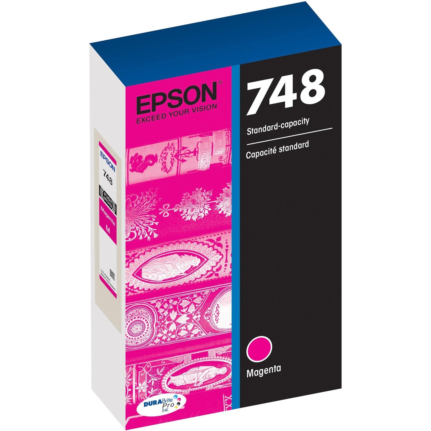 Epson 748 DURABrite Pro Ink Standard Capacity Magenta Cartridge (T748320) Works with Workforce WF-6530, WF-6590, WF-8590, WF-6090, WF-8090