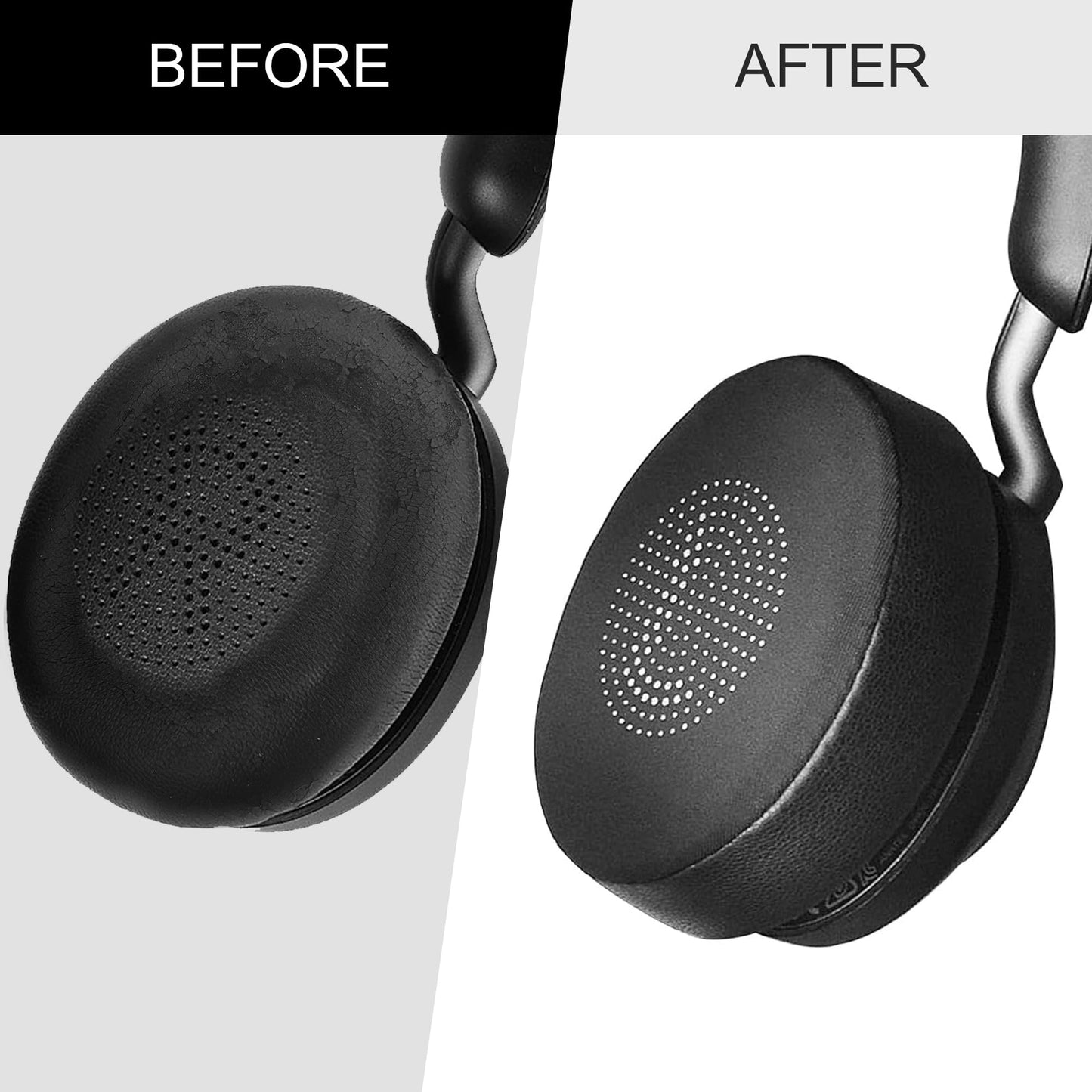 Replacement Earpads for Jabra Evolve2 65 - Softer Protein Leather Ear Pads Cushions for Jabra Evolve2 65/ Evolve2 40/ Elite 45h On-Ear Wireless