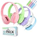 Classroom Headphones-Bulk 25-Pack, with Microphone Student On Ear Comfy Swivel Earphones for Library, School, Airplane, Kids-for Online Learning…