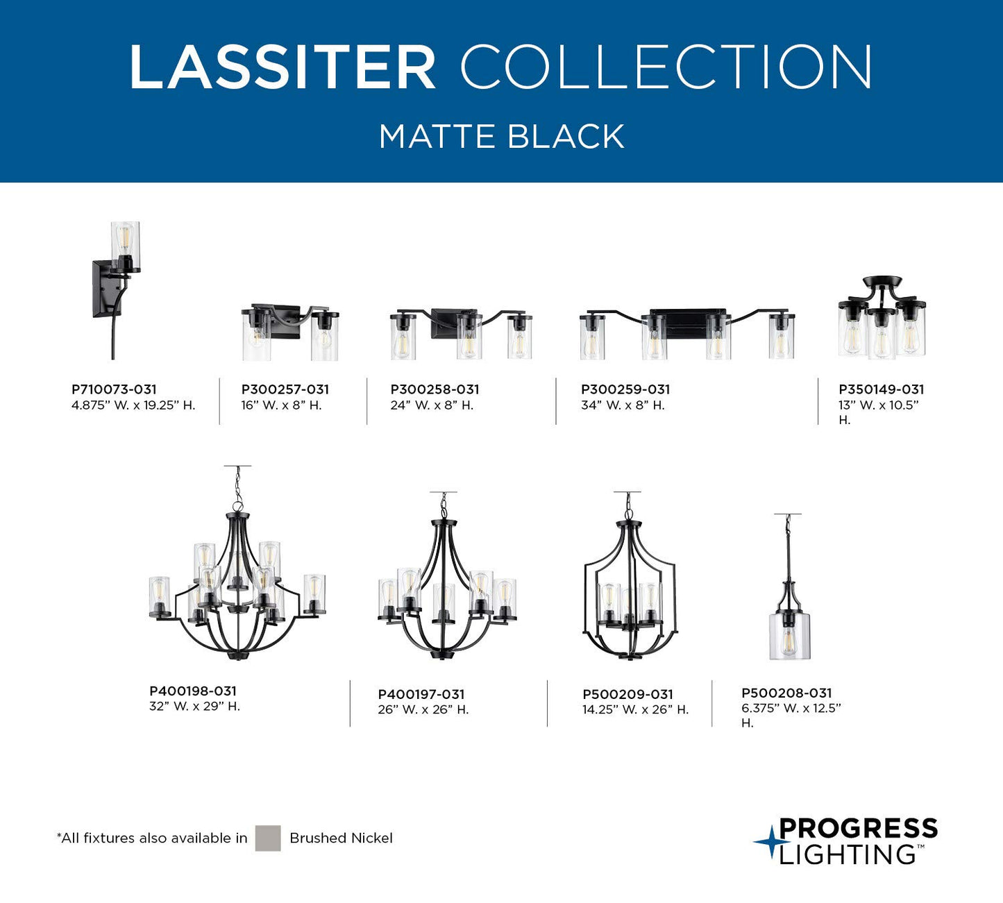 Progress Lighting Lassiter Collection Black One-Light Wall Bracket