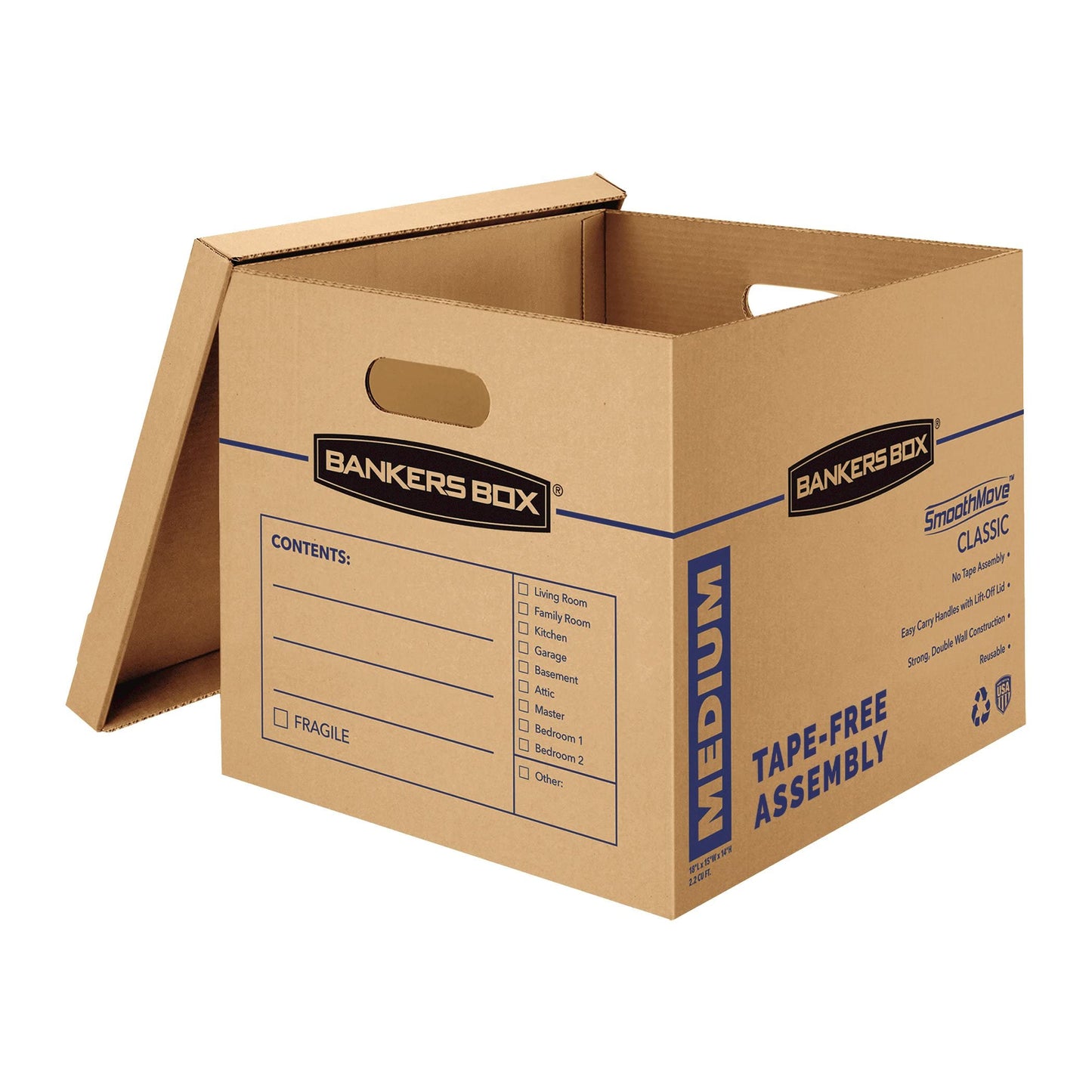 Bankers Box 10-Pack Medium Classic Moving Boxes with Reinforced Handles