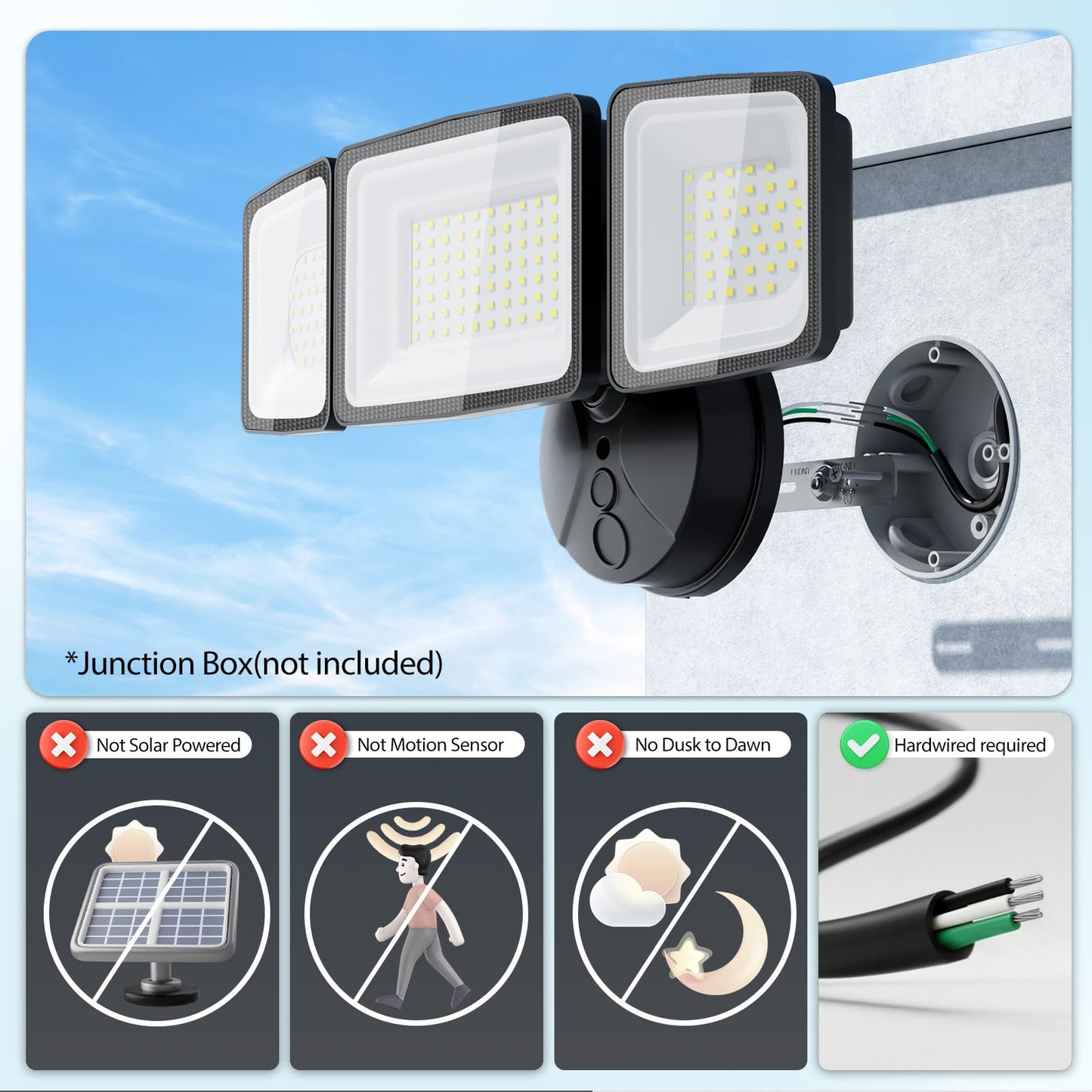 Onforu 130W LED Security Light, 13000LM Outdoor Indoor Flood Light Switch Controlled, IP65 Waterproof LED Exterior Floodlight, 6500K White Wall Mount