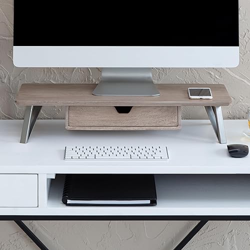 Anji Mountain Monitor Stand - Desktop Organizer & Laptop Riser, Ergonomic Monitor Riser, Space-Saving Monitor Stand for Desk, Durable Construction