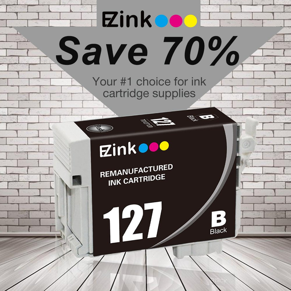 E-Z Ink Remanufactured Ink Cartridge Replacement For Epson 127 (3 Black) for Stylus NX530 NX625 WorkForce 3520 635 3530 3540 7010 645 7510 7520 60 840