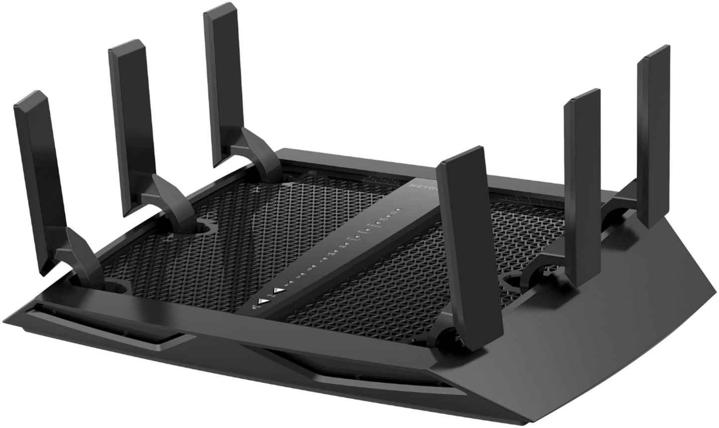 NETGEAR Nighthawk X6 Smart Wi-Fi Router (R8000) - AC3200 Tri-Band Wireless Speed (Up to 3200 Mbps) | Up to 3500 Sq Ft Coverage & 50 Devices | 4 x 1G