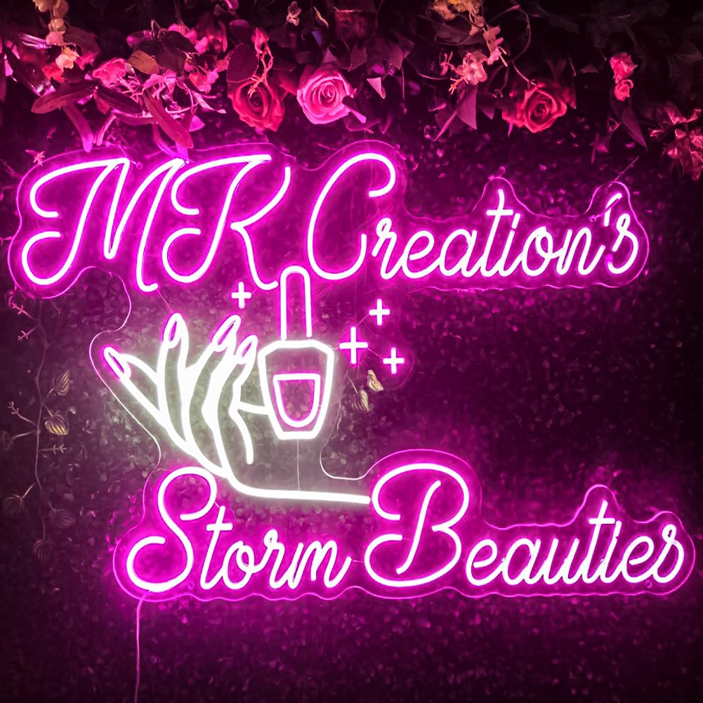 Custom Neon Signs for Wedding Decor, Personalised LED Neon Sign Customisable for Businesses or Nail Beauty Hair Salon Bar Studio Name LoGo, Neon Light