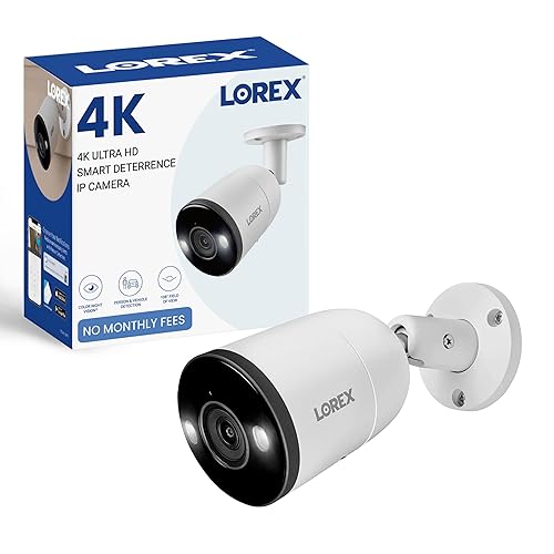 Lorex Outdoor 4K IP Add-On Metal Bullet Security Camera | NVR Add-On | Smart Motion Detection | 2-Way Talk | Color Night Vision | IP67 Waterproof |