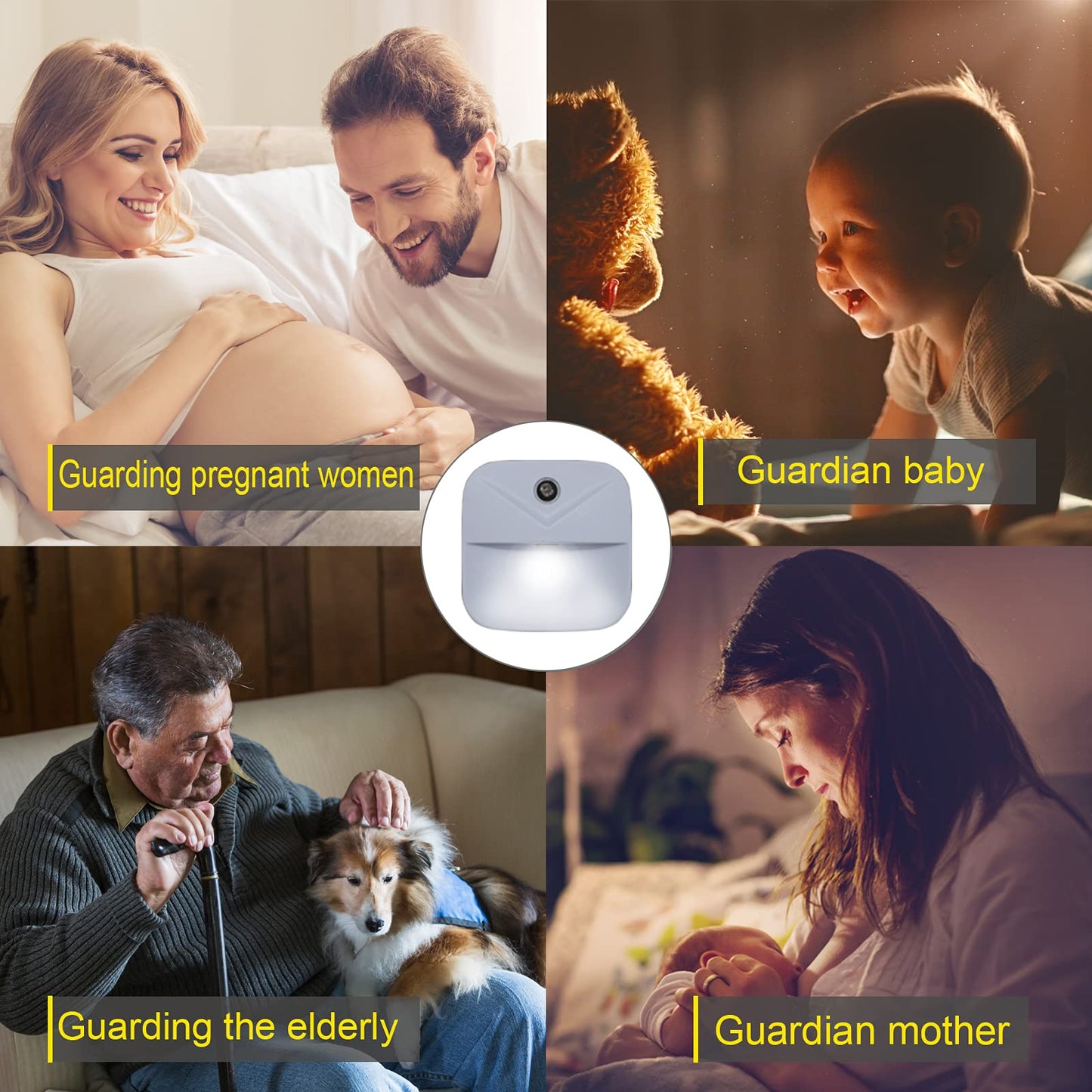 YRWXZYO 6 Pack Night Light Plug in, White LED Nightlights with Smart Dusk to Dawn Sensor, Plug into Wall Nightlights Suitable for Bedroom, Bathroom