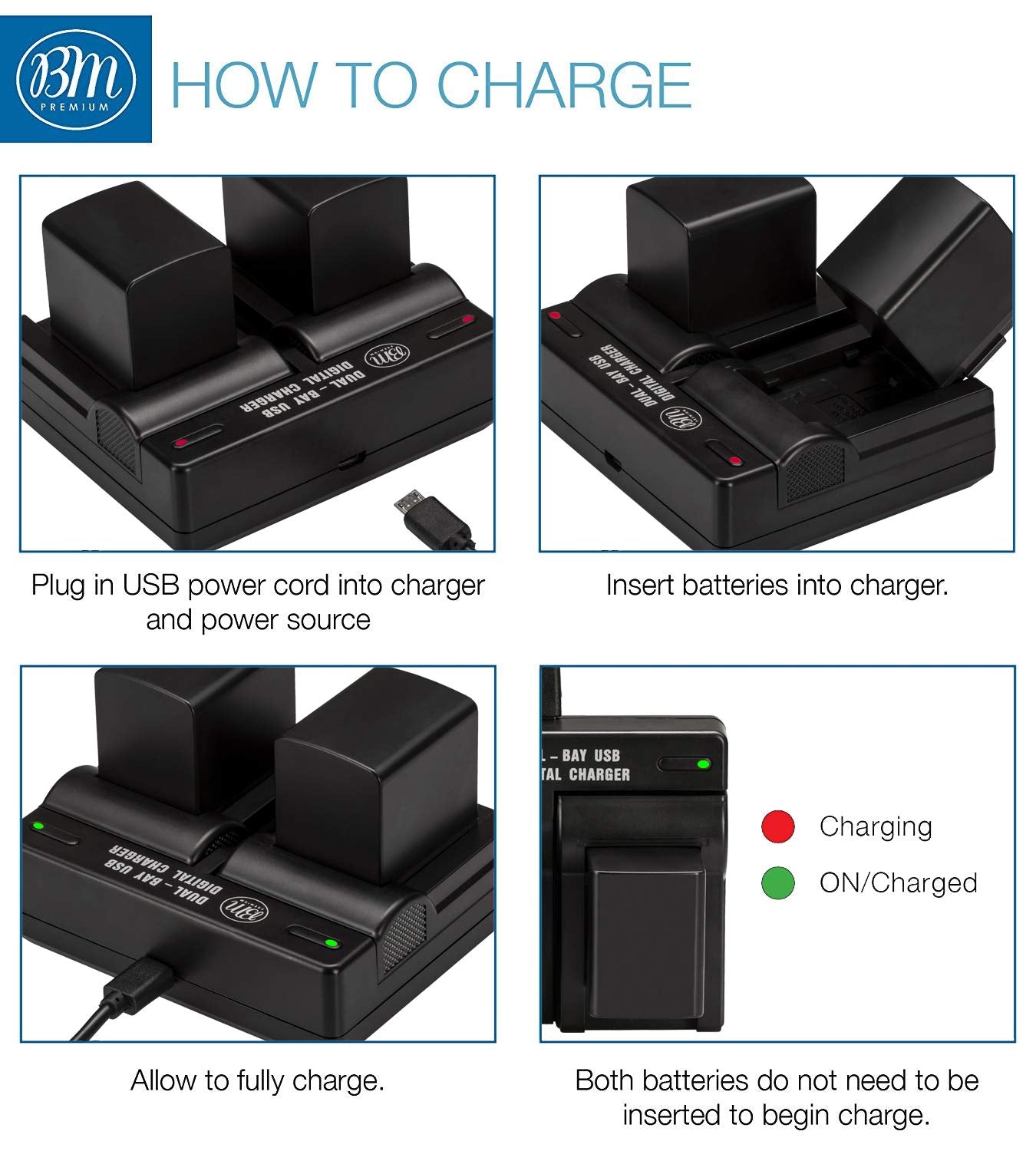 BM 2 BP-820 Batteries and Dual Battery Charger for Canon VIXIA HF G50, HF G60, HF G70, XA40, XA45, XA50, XA55, HFG30, HFG40, HFM301, HFM41, HFM400