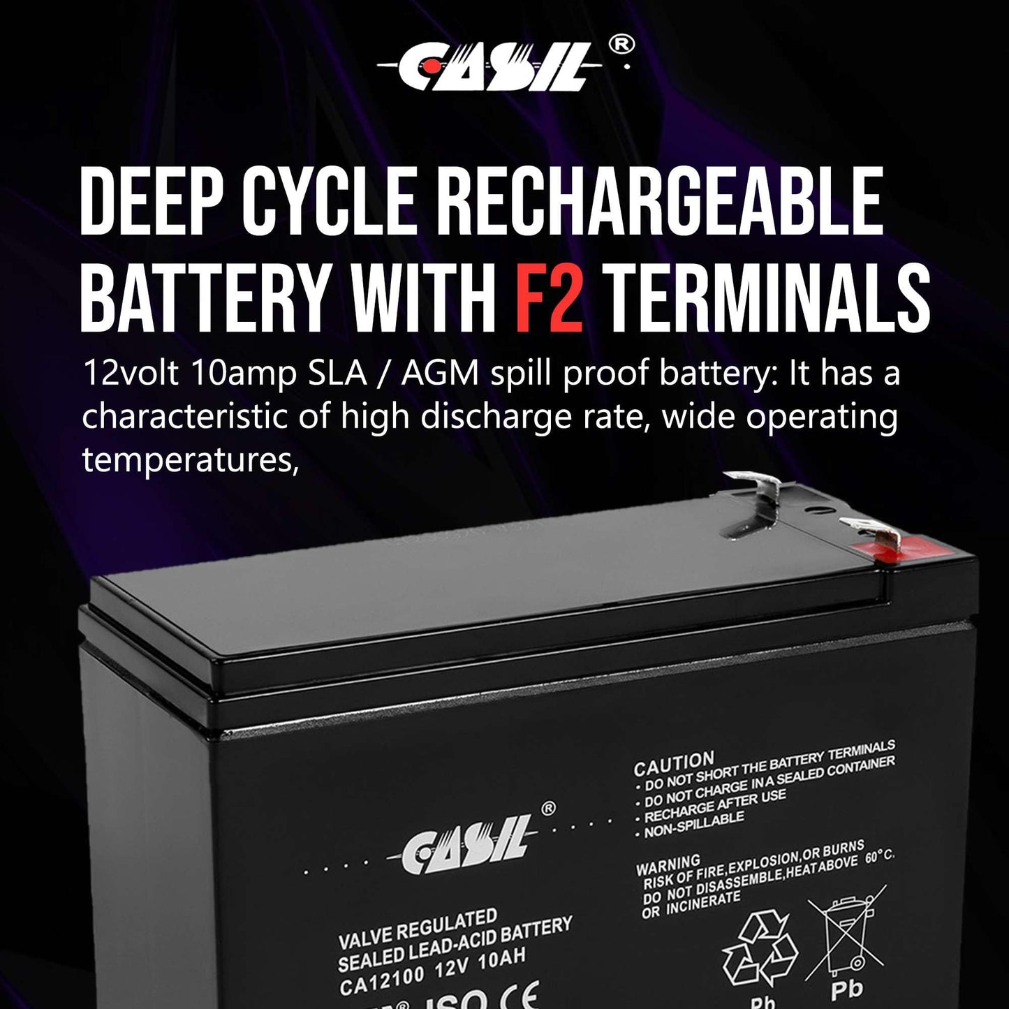 Casil 12v 10ah Replacement Battery Compatible with Ritar RT12100
