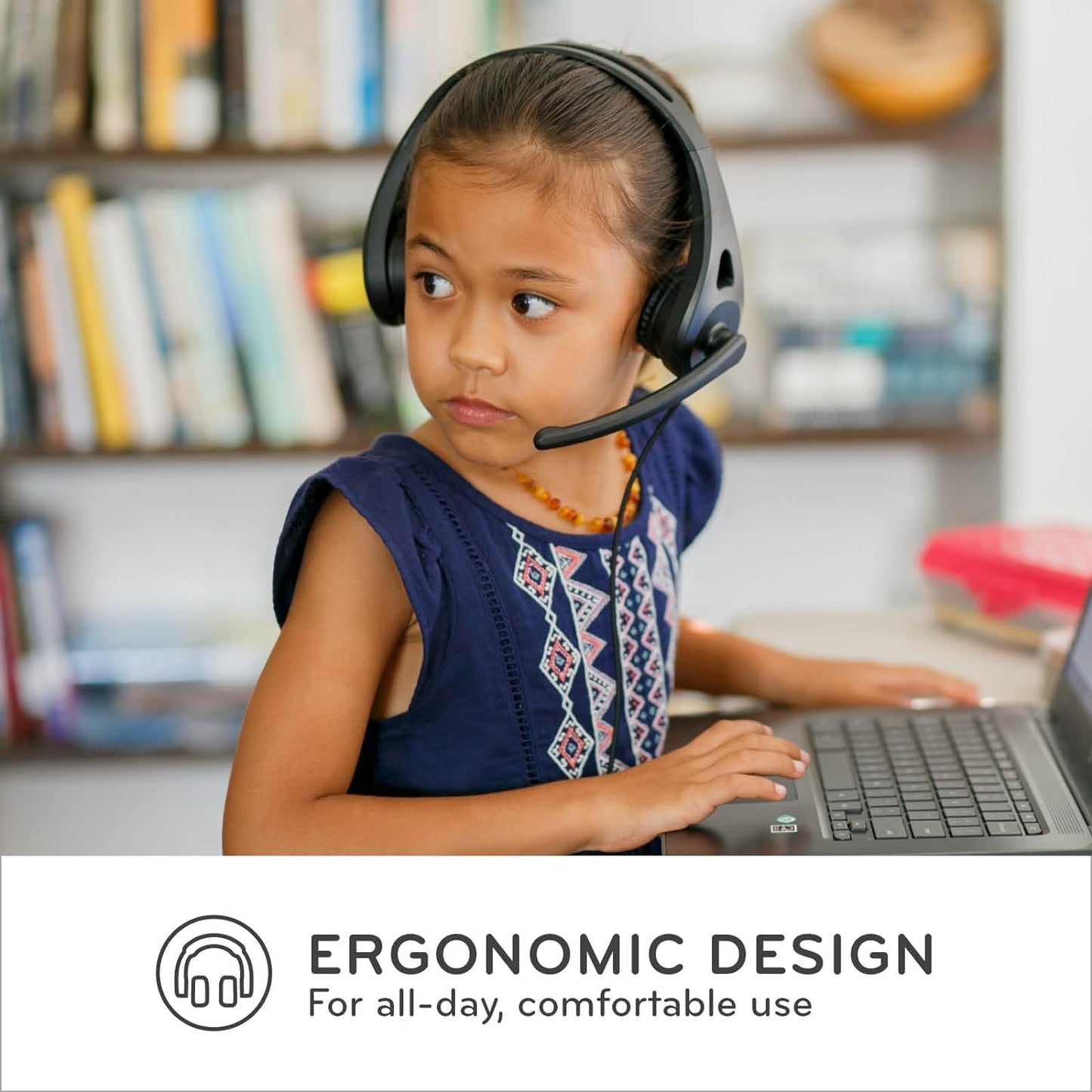 ThinkWrite Technologies / TWT Audio Ergo, TW130 | Premium On-Ear Wired Headset with Noise Reducing Microphone (USB-C Connection), Black