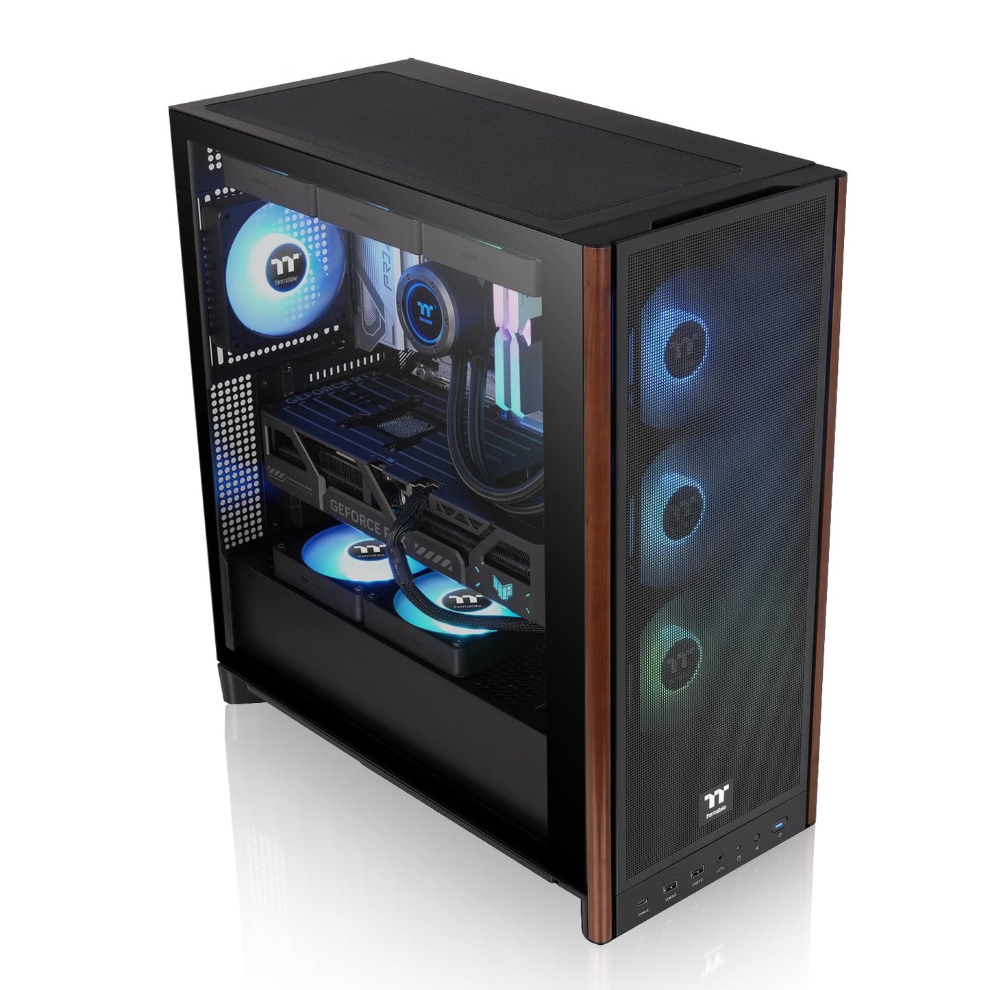 Thermaltake S370 WS; Mid Tower; Wood Front Trim; 4x120mm Fans Included; 410mm GPU Clearance;up to E-ATX; Hidden Connector Support (ATX/mATX); Vertical