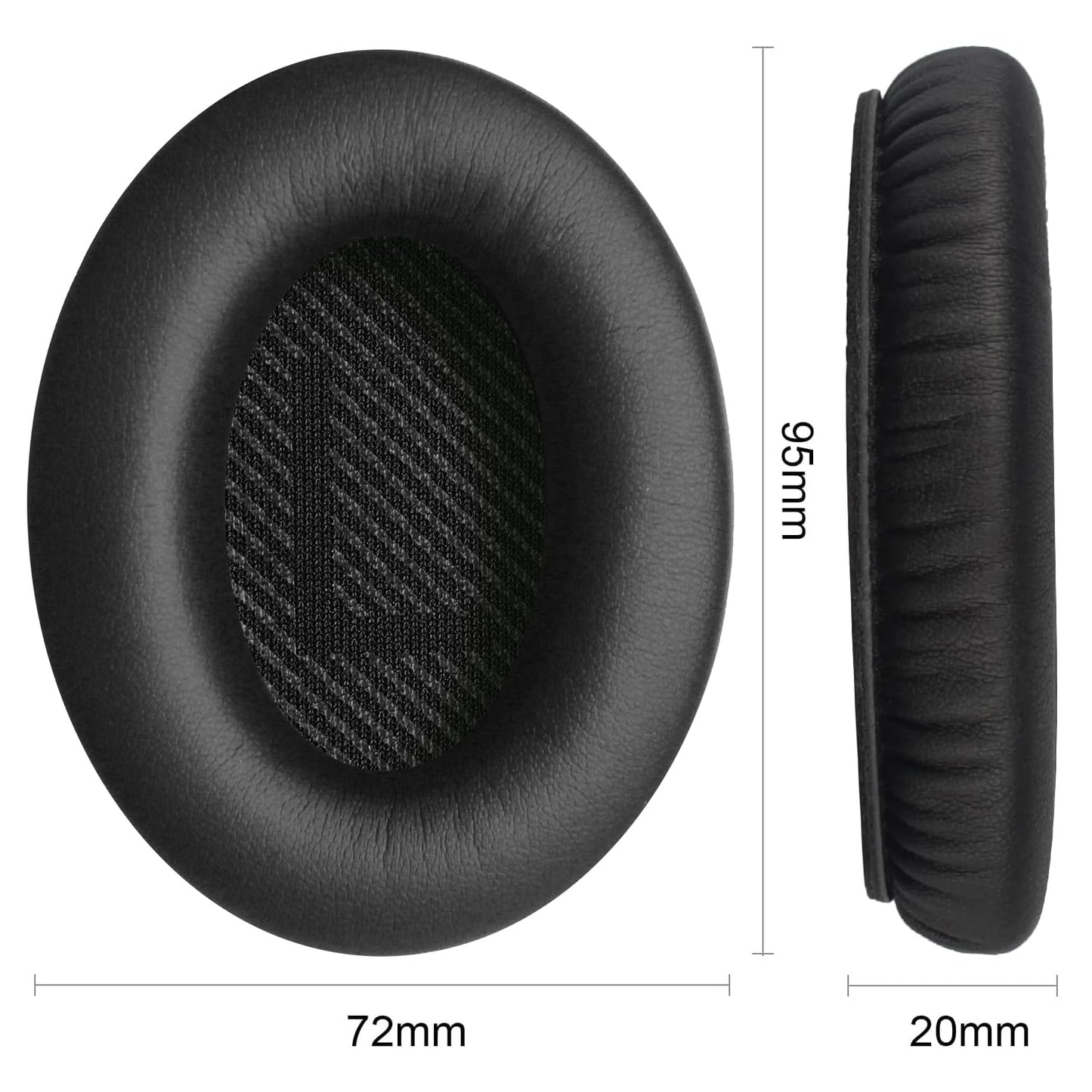T Tersely Replacement Earpads Cushions for Bose QuietComfort 35 II/45 (QC35/QC45/QC35 II) Headphones,with QC35 Shaped Scrims with 'L and R' Lettering