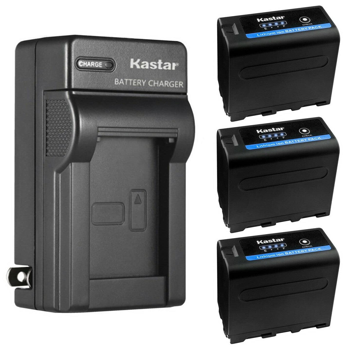 Kastar 3-Pack NP-F970PRO Battery 7.2V 8700mAh and AC Wall Charger Compatible with Son CCD-TRV54 CCD-TRV55 CCD-TRV56 CCD-TRV57 CCD-TRV58 CCD-TRV59