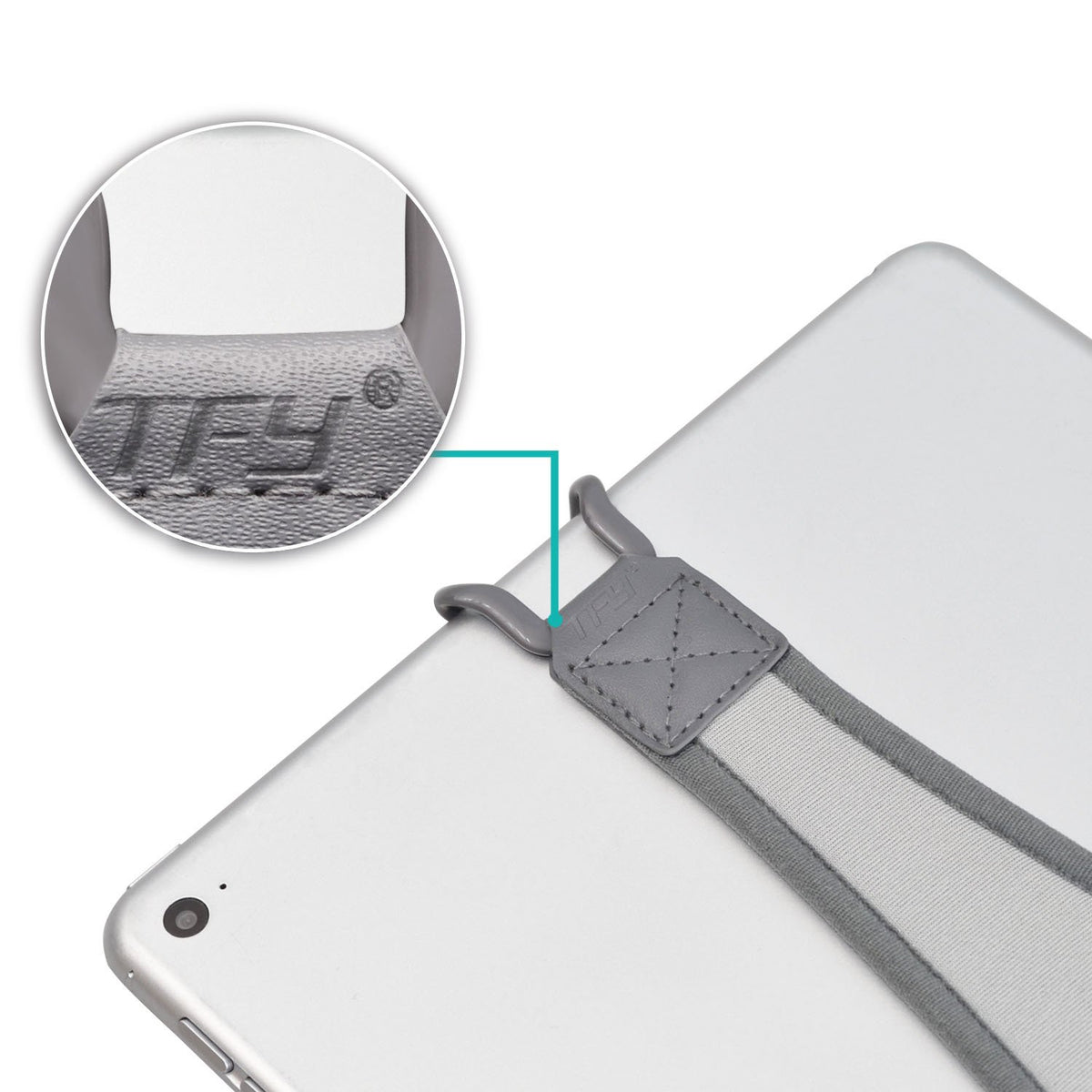 TFY Security Hand Strap Holder for Tablets Anti-Drop Secure Grip Gray