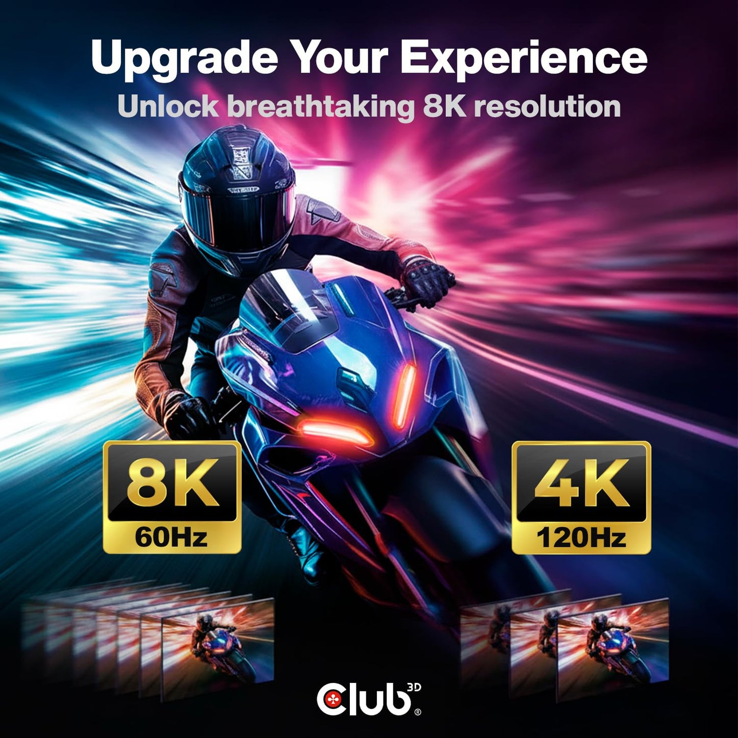 Club3D CAC-1557 USB Type C to Displayport 1.4 Bi-Directional Cable with 8K 60Hz, 4K 120Hz HDR Video Support 1.8m-6ft M/M