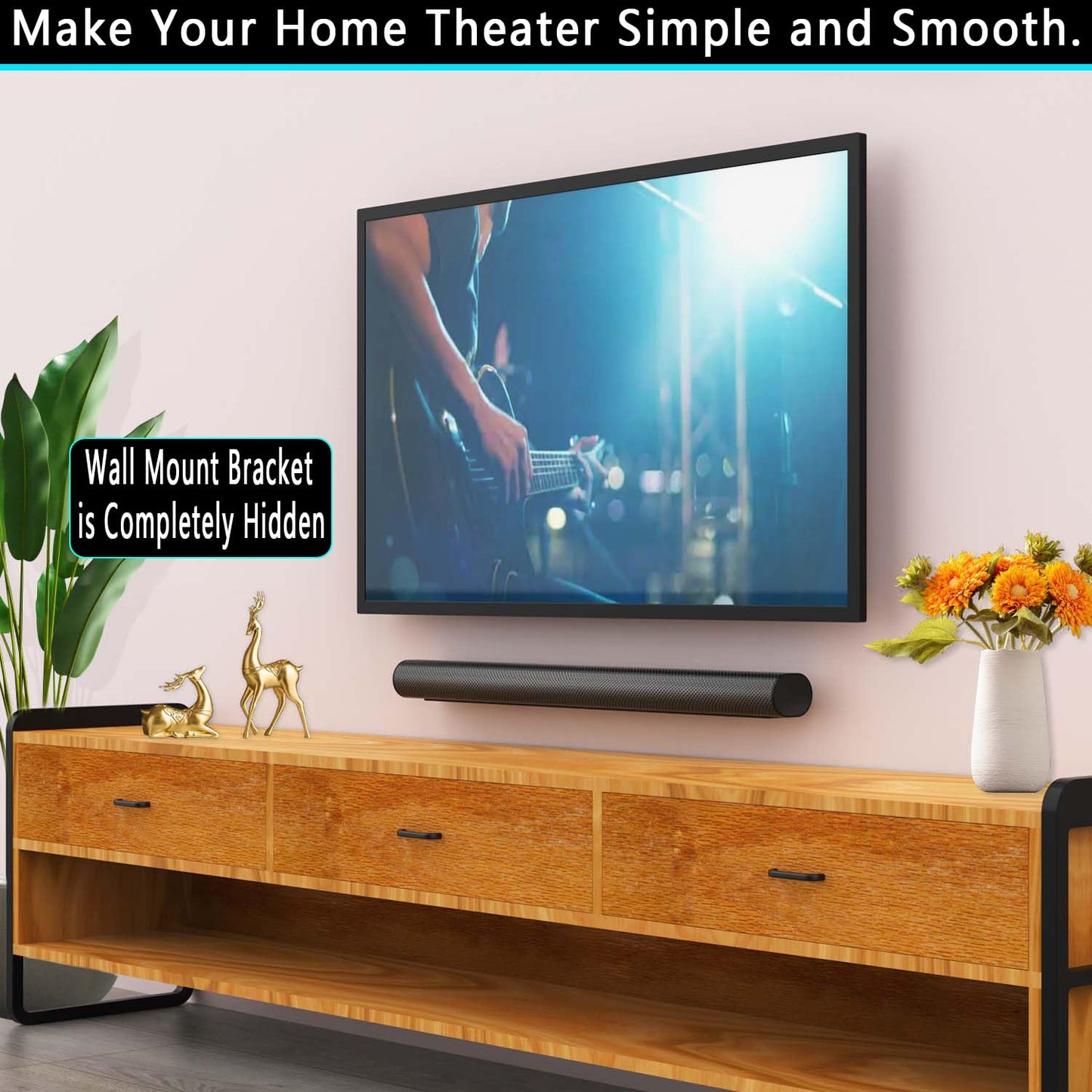 Agandax Wall Mount for Sonos Arc Soundbar and Sonos Arc Ultra Sound Bar (Black), Mount on Wall Under TV? Hanging Mounting Bracket
