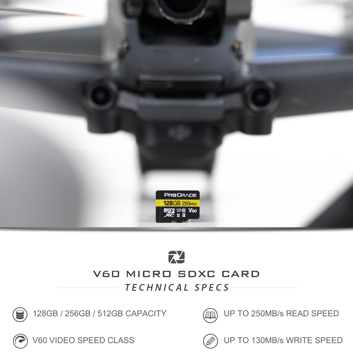 microSD Card V60 (128GB) - Tested for Full-Size SD Card Devices | Up to 250MB/s Read, 130MB/s Write by ProGrade Digital