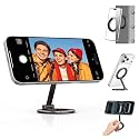 UBeesize Double Magnetic Phone Stand, Foldable Magnet Holder with Ring Grip Kickstand for Desk Travel Kitchen Gym, Compatible with iPhone