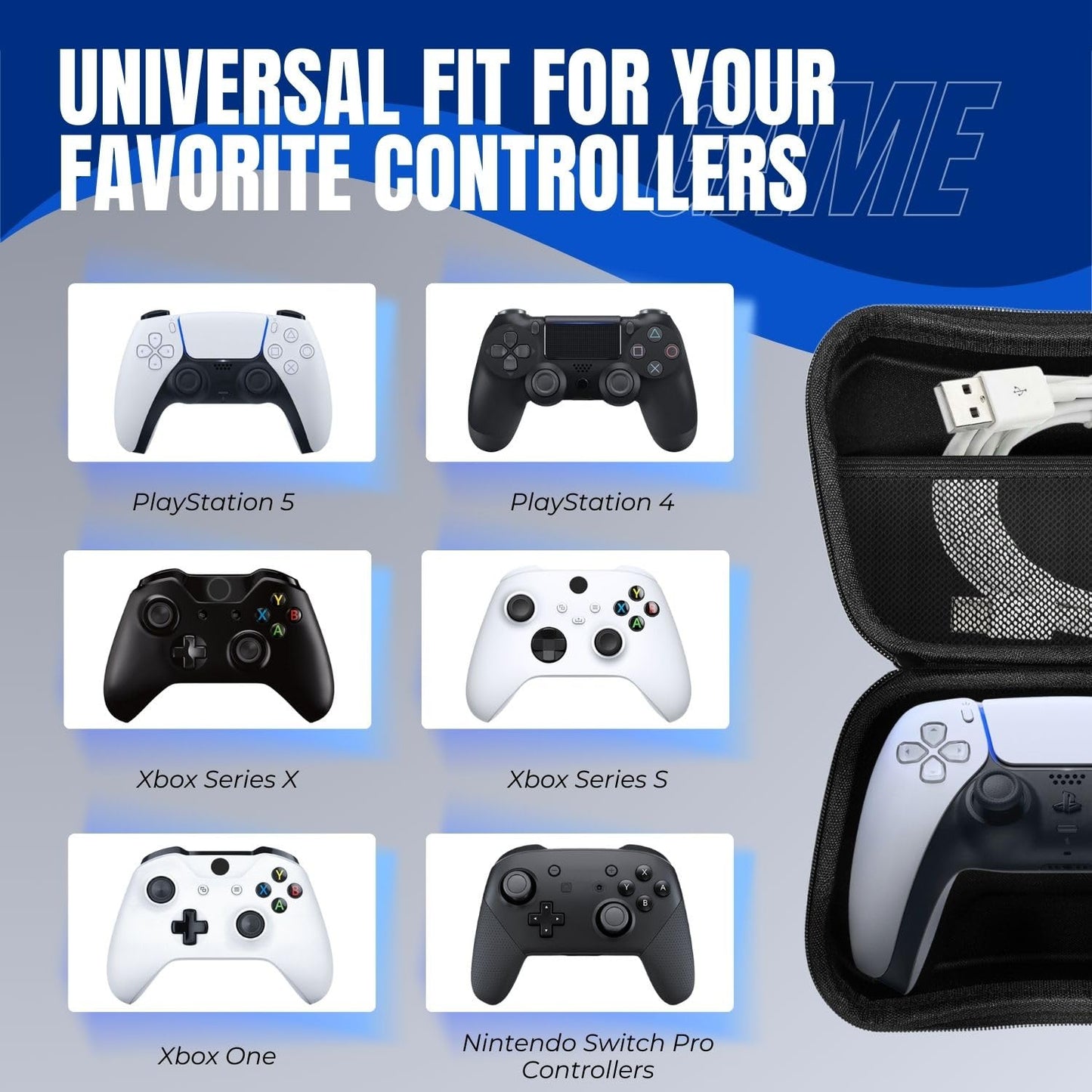 TNP Carrying Travel Storage Case for PS5, PS4, Xbox Series X/S, Xbox One, Nintendo Switch Pro Controller Holder Hard Shell Protective Cover EVA