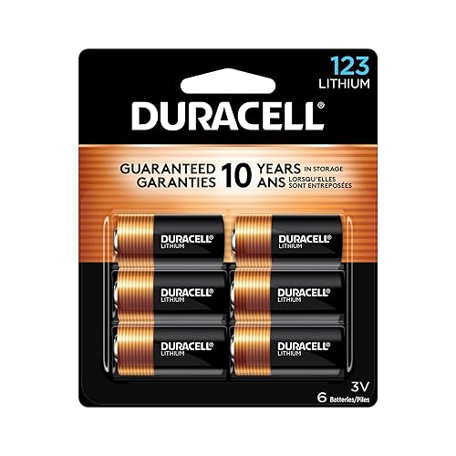 Duracell CR123A 3V Lithium Battery, 6 Count (Pack of 1), 3 Volt High Power for Home Safety, Security Devices, Flashlights, Smoke Alarms, Home…